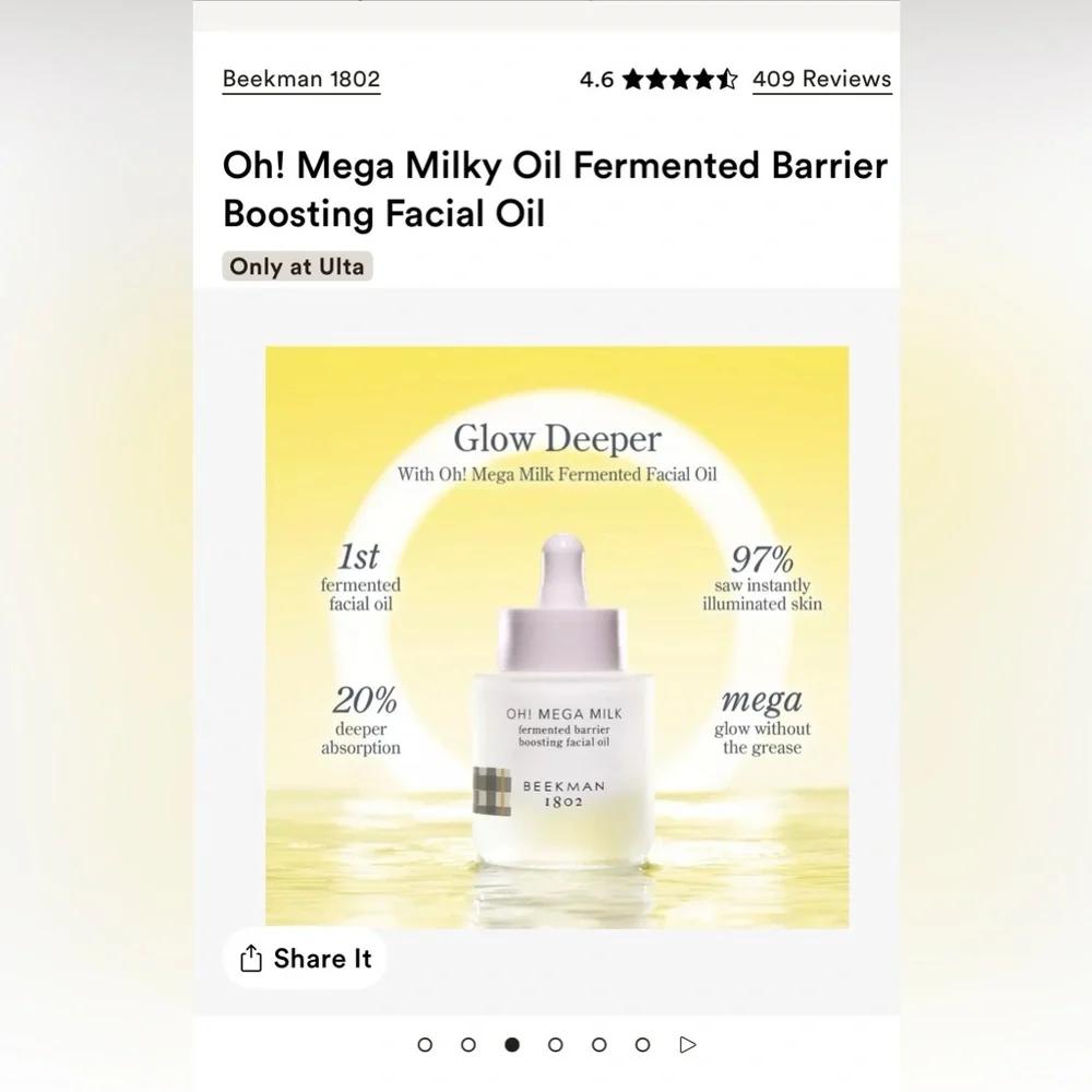 Beekman 1802 OH! Mega Milky Oil Facial Oil
